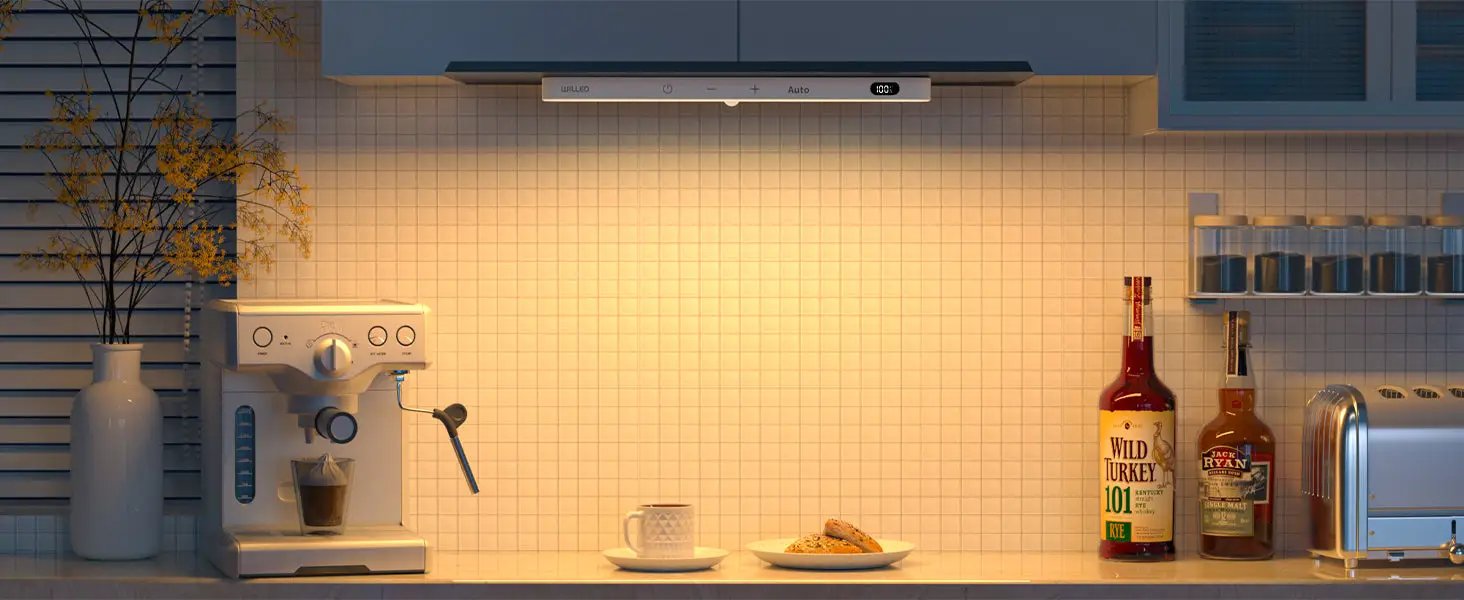 WILLED warm-light motion-sensor cabinet light bar with 60 LEDs, wireless rechargeable under-cabinet night light