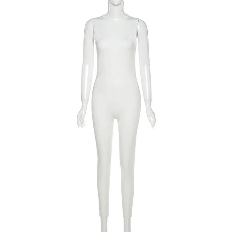 White pencil jumpsuit for women, all-in-one activewear by Simples Market