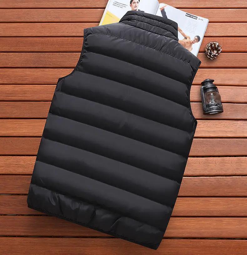 Men's black quilted sleeveless puffer vest for cold weather