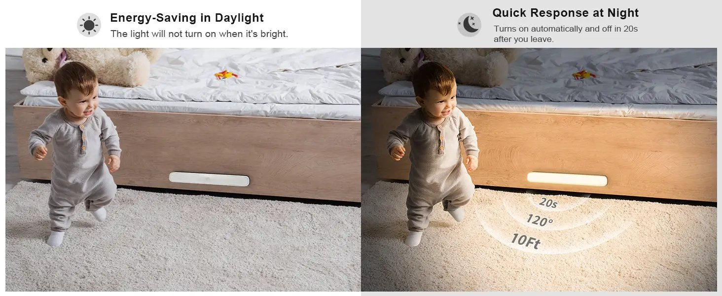 WILLED 60-LED warm-light motion-sensor cabinet light bar, rechargeable wireless night light by Simples Market