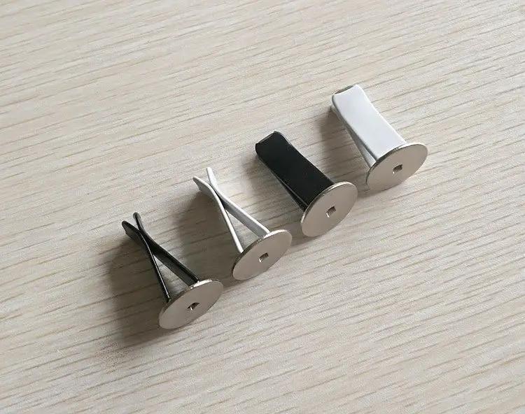 Car clock ornament hardware: four metal pins with round heads in silver and black