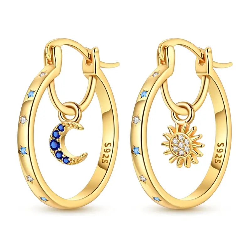 925 Sterling Silver Hoop Earrings Hypoallergenic Zirconia Hoops For Women Girls High Quality Fashion Jewelry
