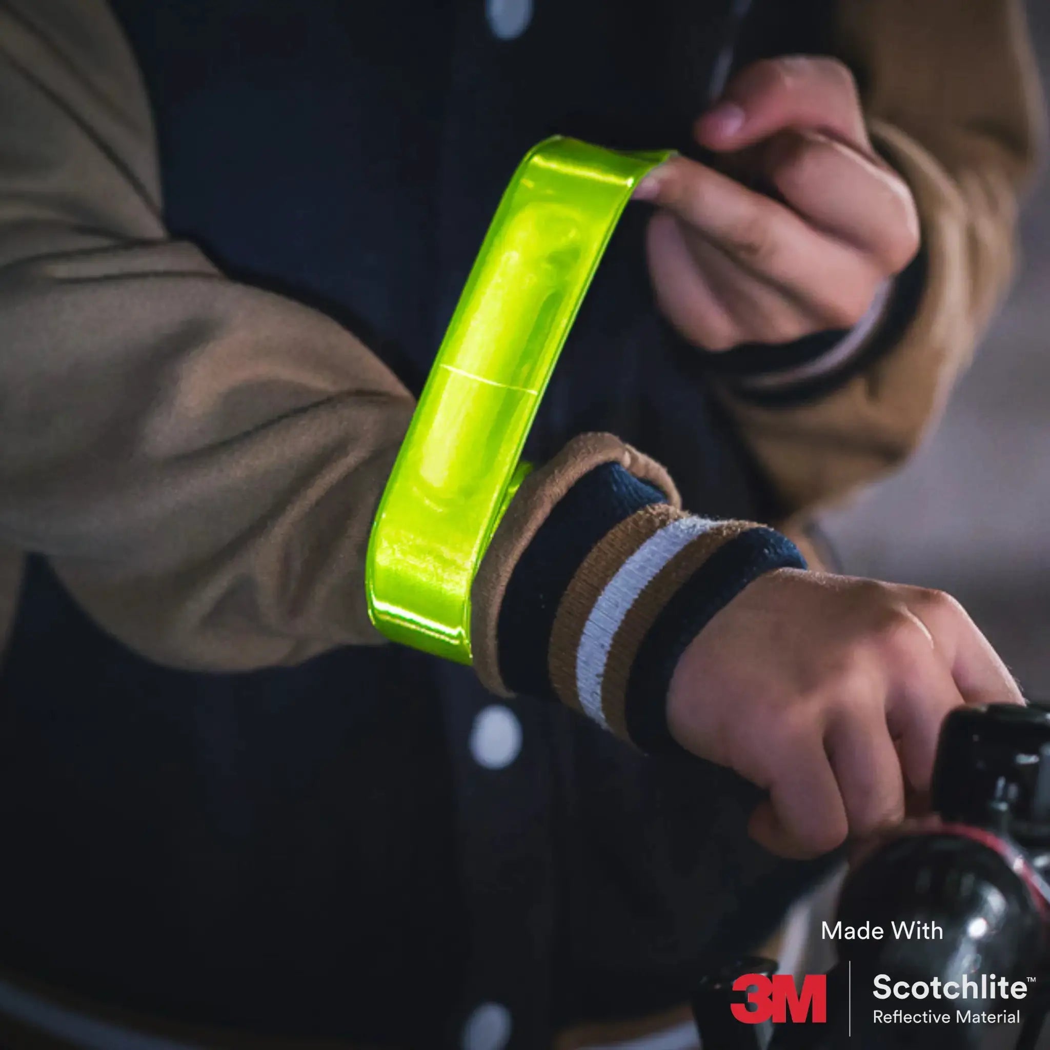 Salzmann High Visibility Reflective Slap Wrap Armband for Night Running Cycling and Walking Made with 3M Scotchlite