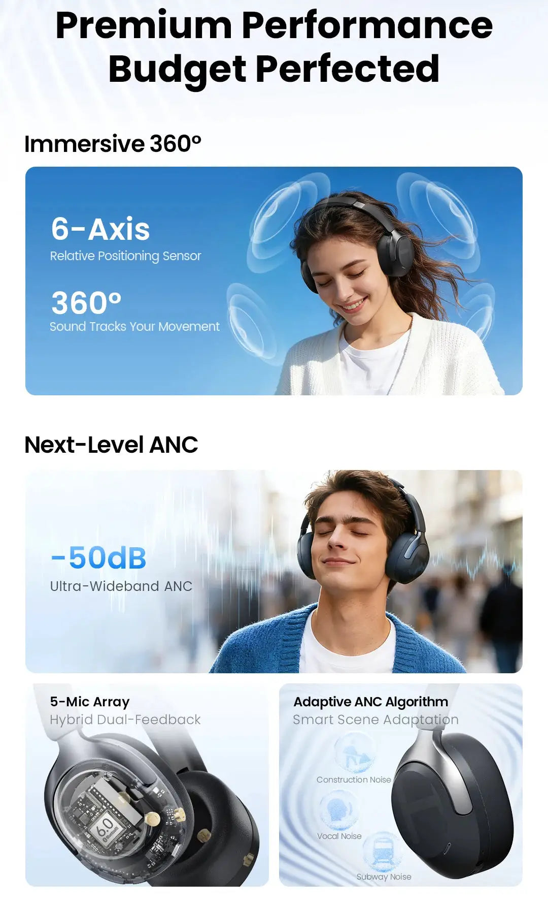 Simples Market HAYLOU S40 ANC wireless over-ear headphones with 50dB noise canceling and LDAC Bluetooth 6.0