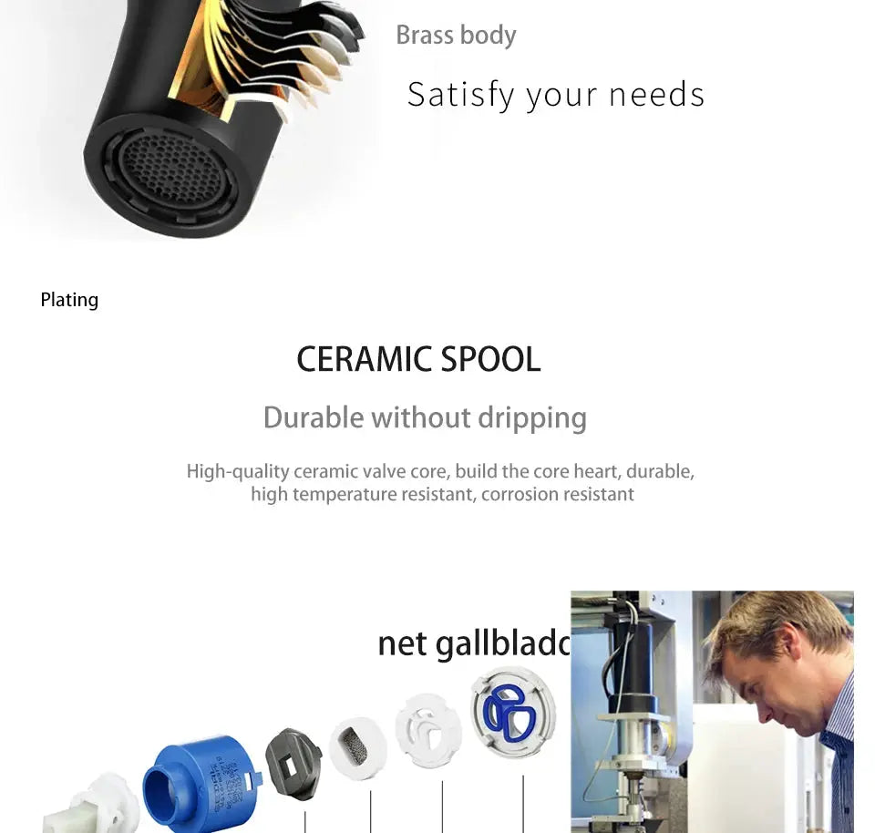 Simples Market brass-bodied bathroom basin faucet, wall-mounted with a single-handle ceramic cartridge for hot and cold water
