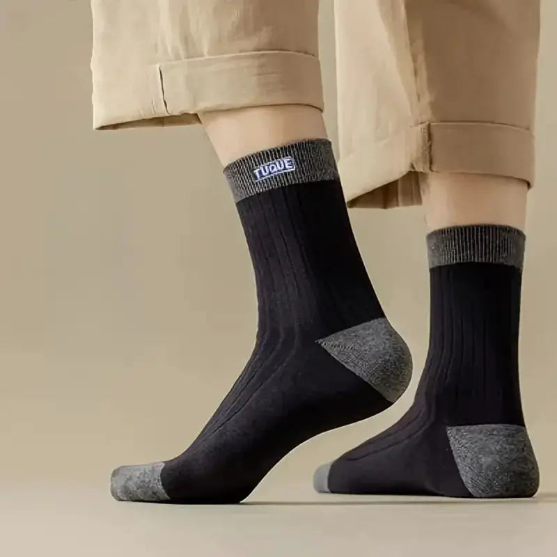 5 Pack Mens Color Block Crew Socks Breathable Comfortable Casual Unisex Outdoor All Seasons