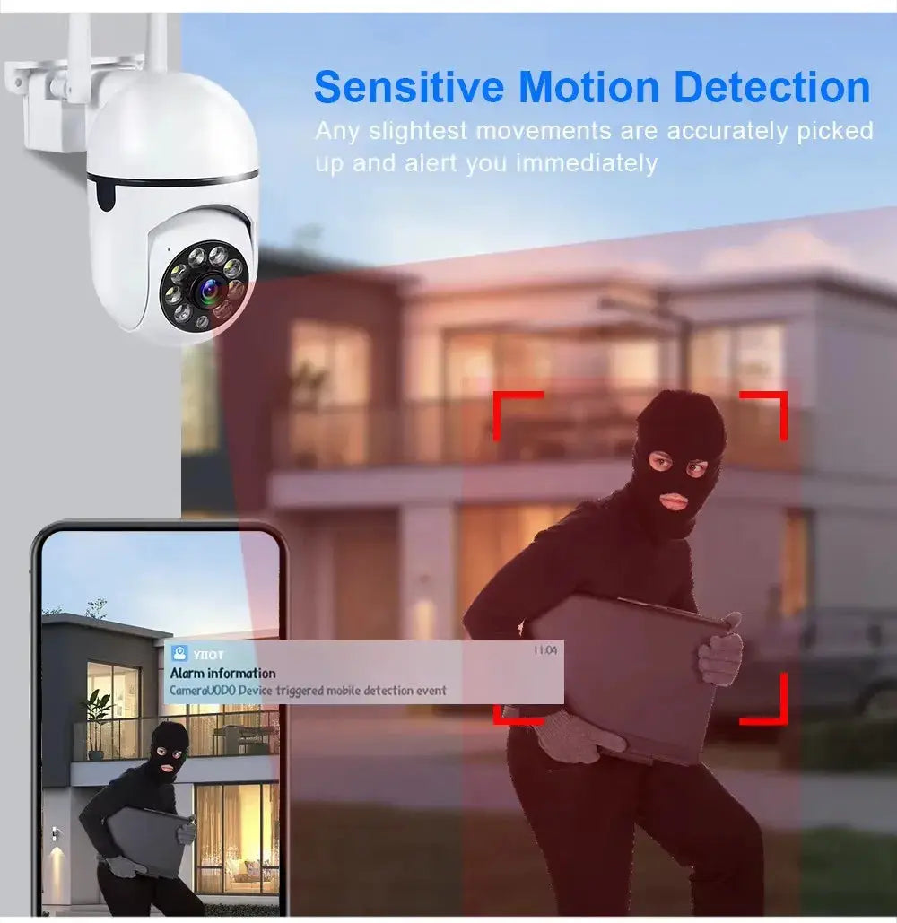 WiFi 1080P HD indoor/outdoor 360° wireless security camera, white