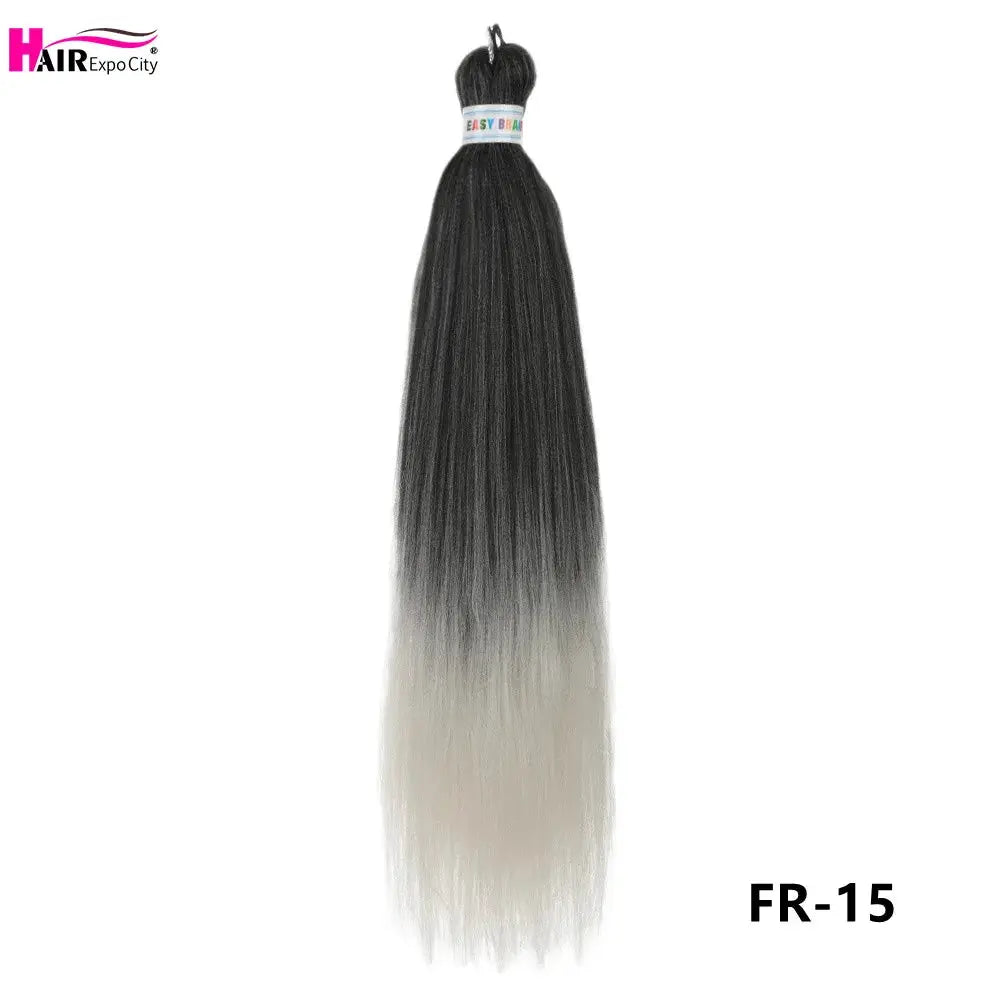 Easy Braids 26in synthetic jumbo braids hair extensions, black-to-cream ombre, pre-stretched, Simples Market