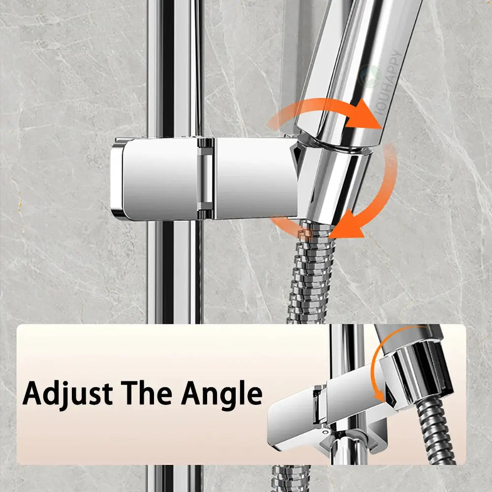 Adjustable chrome shower rail holder by Simples Market for universal shower head and hand shower