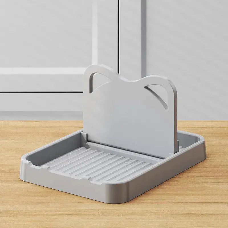 Simples Market 1-pack cat-ear utensil holder with ridged tray for spatulas and pot lids on kitchen counter