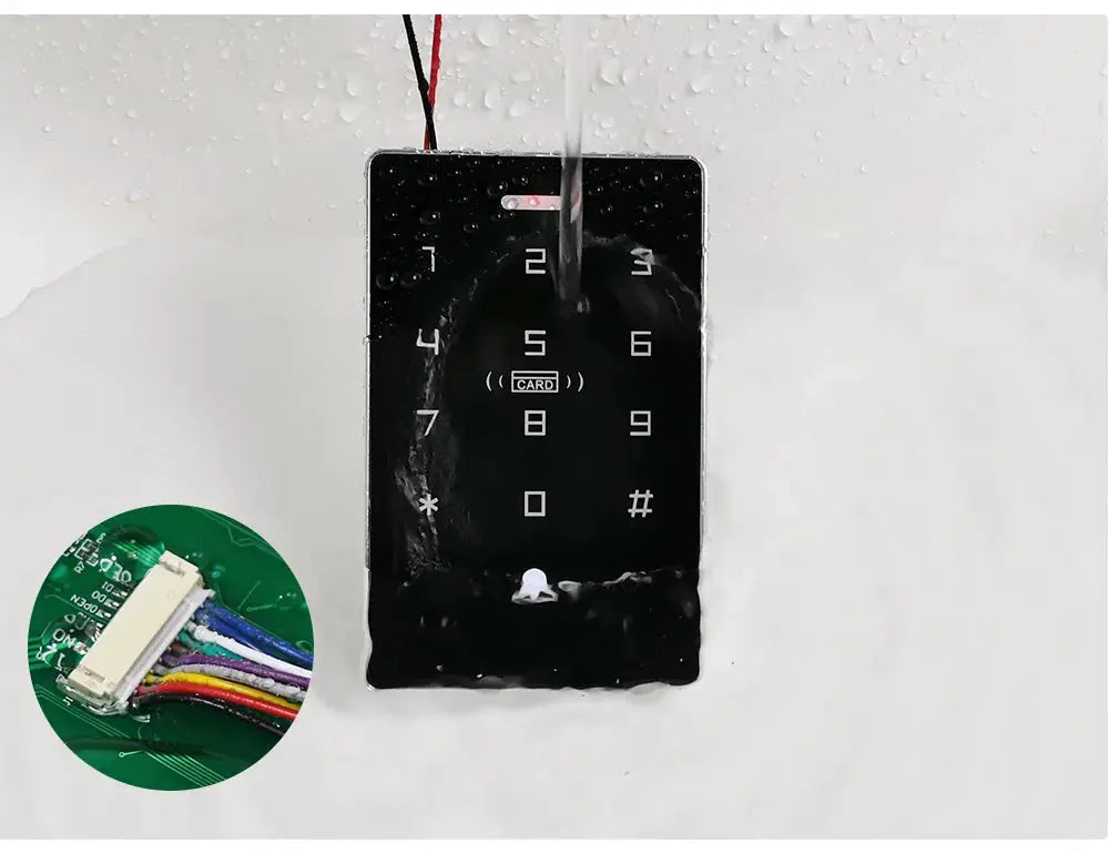 Simples Market outdoor RFID keypad access control kit with waterproof black keypad and 180KG magnetic lock strike.