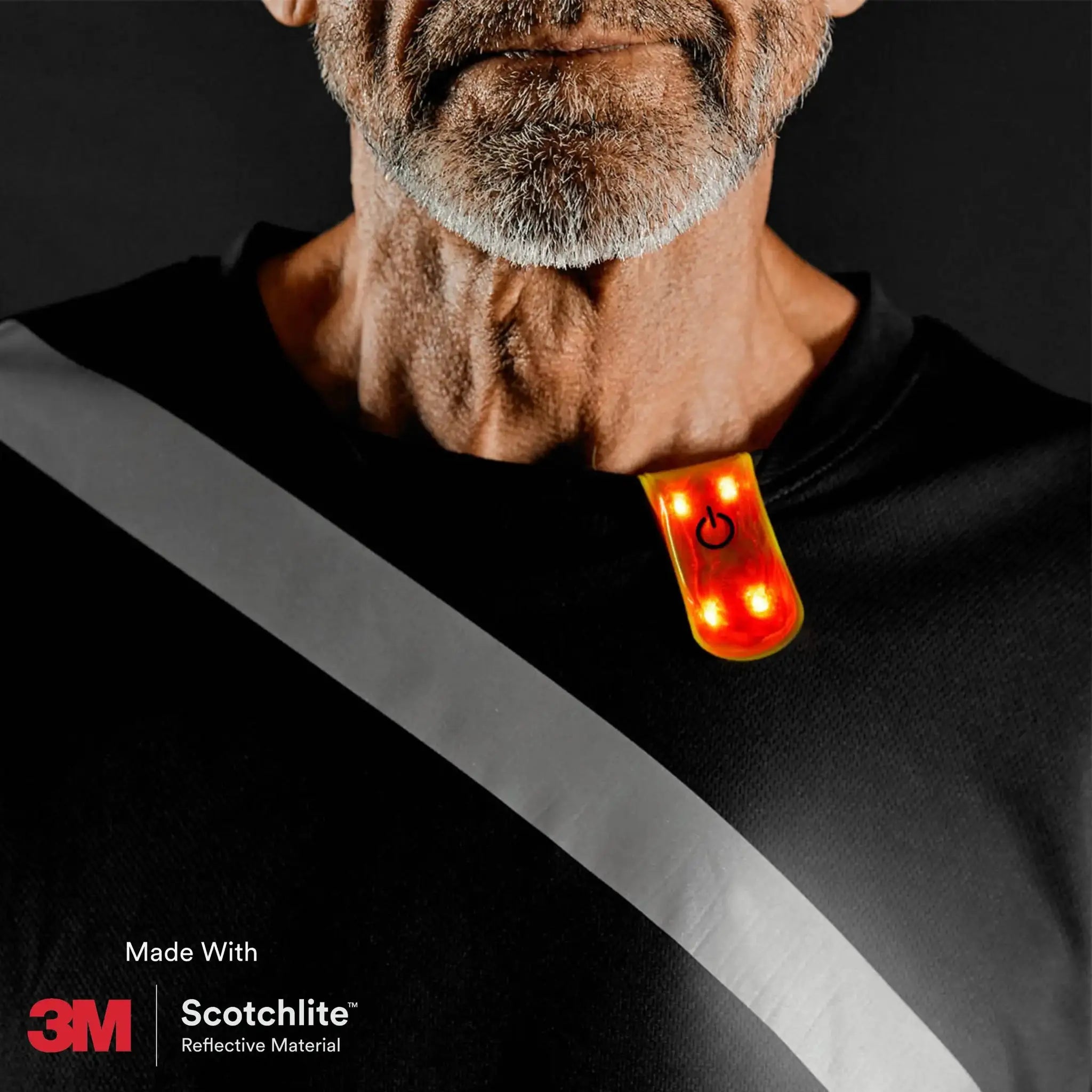 Salzmann Magnetic LED Clip With 3M Scotchlite Reflective Material And Four Ultra Bright LEDs For Enhanced Visibility