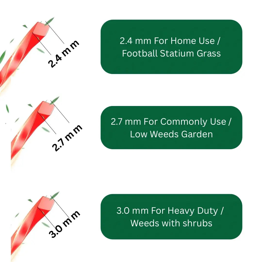 15 Meter Nylon Trimmer Line In 2.4mm 2.7mm Or 3mm Diameters For Grass Trimming Brush Cutter Strimmer Lawn Mower Accessory