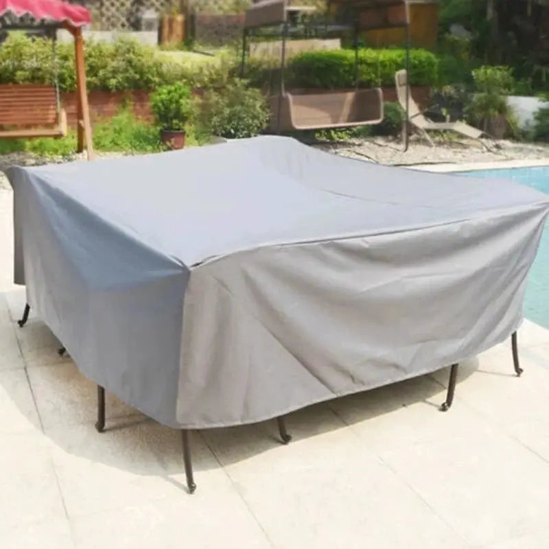 Simples Market garden furniture cover for a rectangular table; gray 210D Oxford cloth, waterproof and windproof