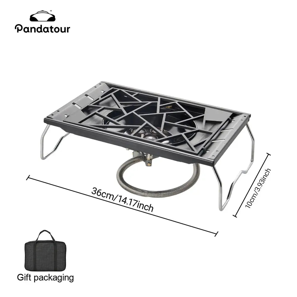 Pandatour IGT Camping Stove With Super High Firepower Stainless Steel Tabletop Desktop One Touch Folding Stove