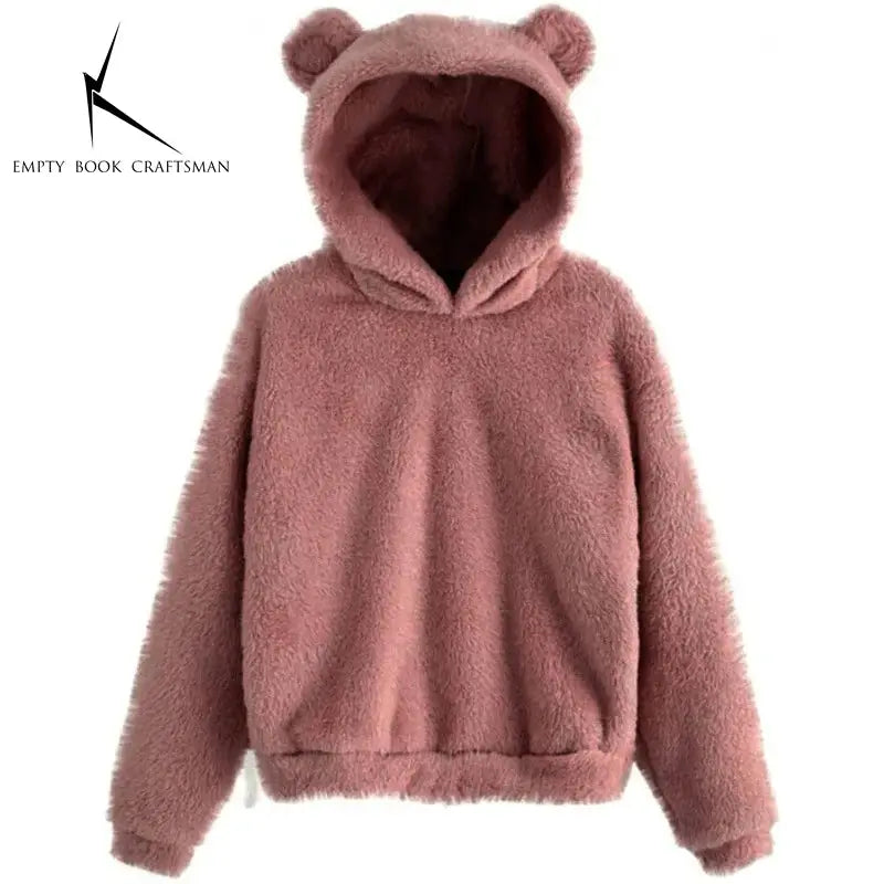 CozyNest Rabbit Ear Hoodie Sweatshirt For Women In Heavyweight Fleece Autumn Winter Warmth And Plush Comfort