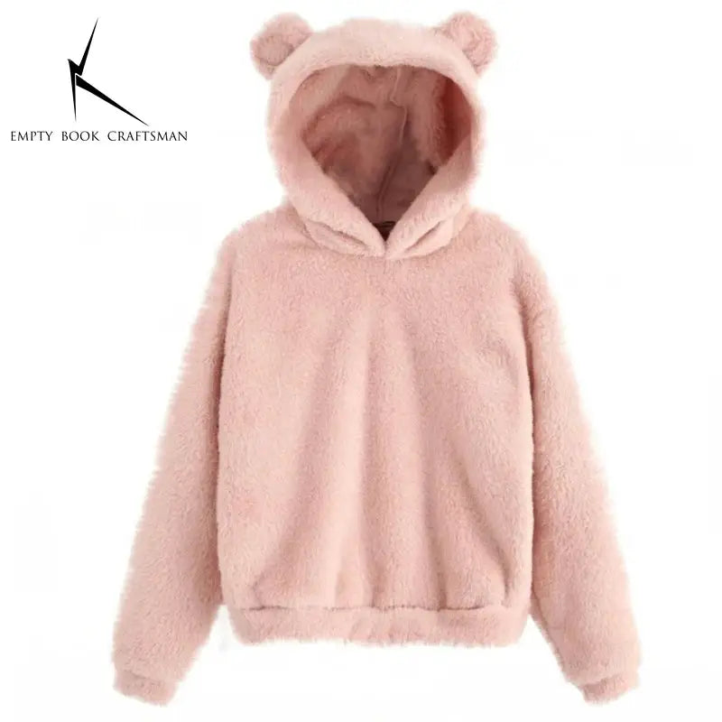 CozyNest Rabbit Ear Hoodie Sweatshirt For Women In Heavyweight Fleece Autumn Winter Warmth And Plush Comfort