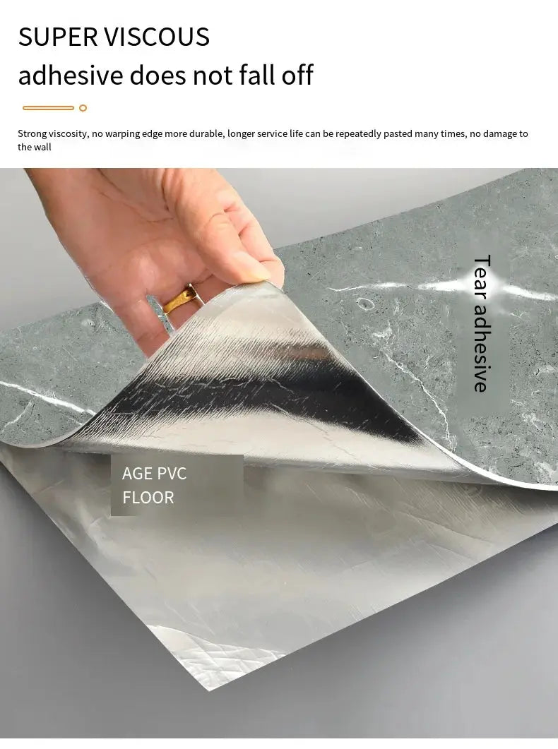 Imitation Tile 3D marble-look wall and floor sticker; self-adhesive PVC, waterproof