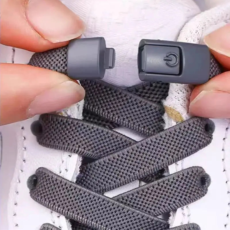 Elastic No Tie Shoelaces Press Lock For Sneakers 8mm Widened Flat Laces For Kids And Adults