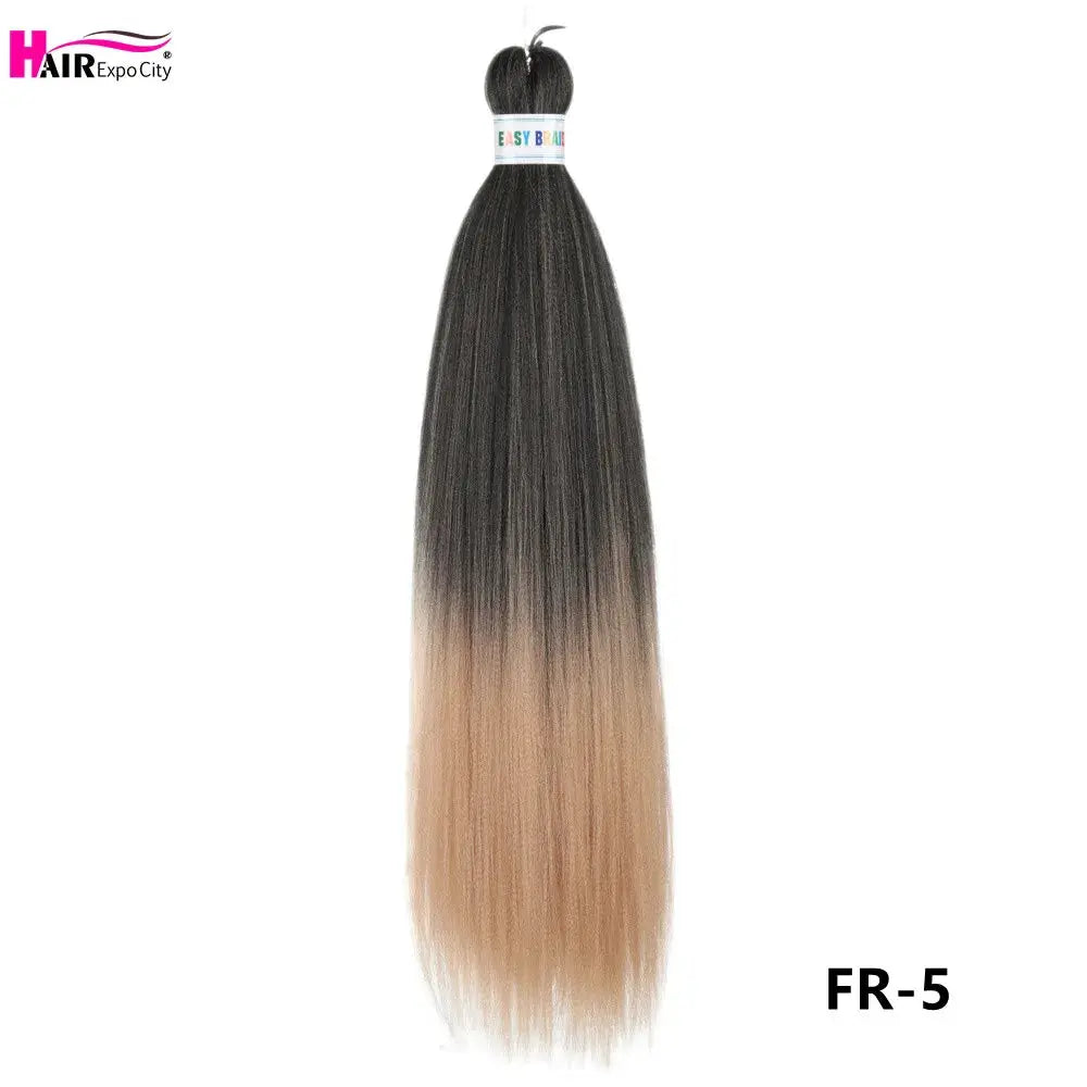 Easy Braids 26-inch synthetic jumbo braids hair extensions, ombre black to beige, pre-stretched by Simples Market