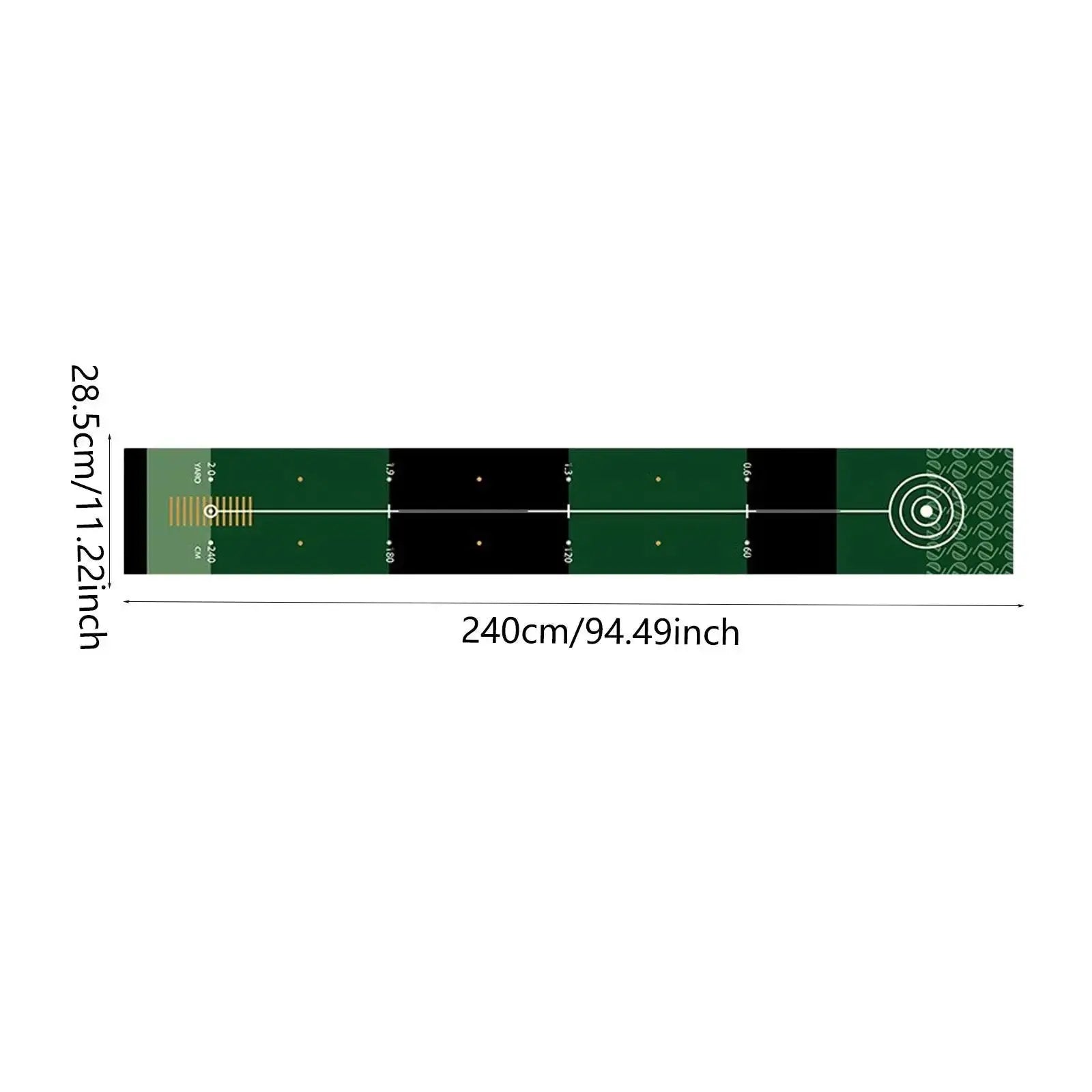 Golf putting mat by Simples Market, green long training aid for home practice