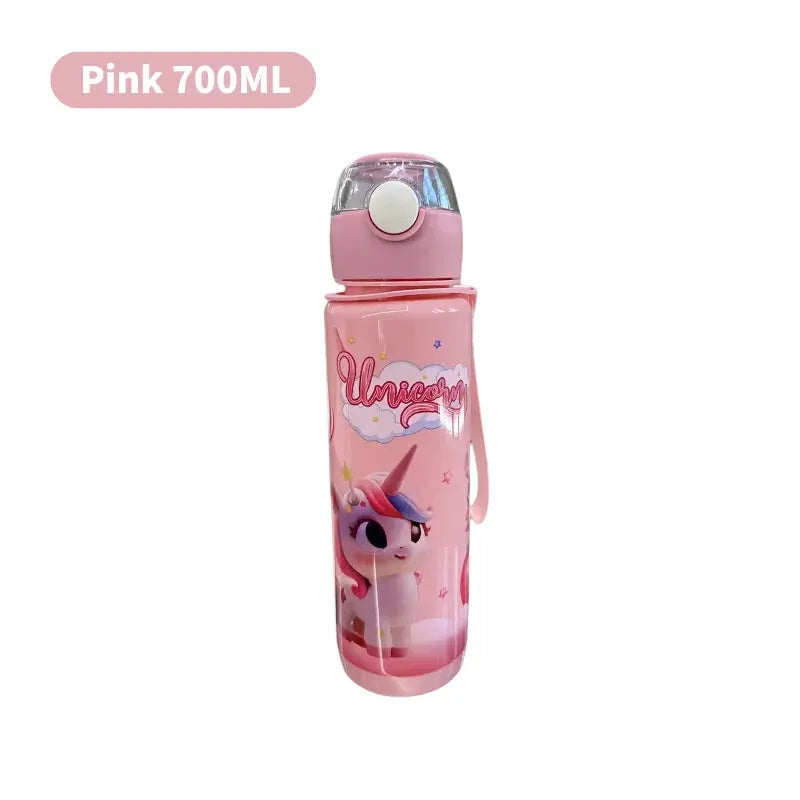 700ml Cute Cartoon Space Cup With Ring BPA Free High Temperature Resistant Portable Outdoor Water Bottle For Kids