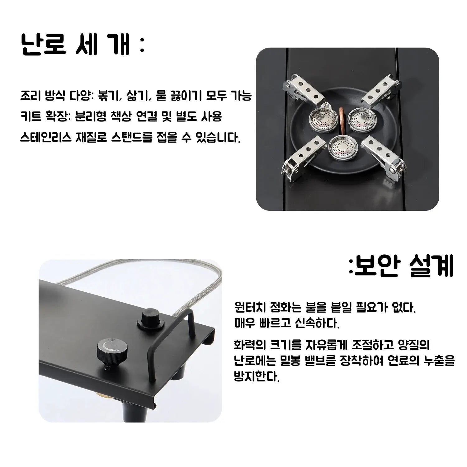 Pandatour IGT 0.5UNT Gas Stove Folding Outdoor Camping Table Stove With One Click Ignition High Firepower Burner