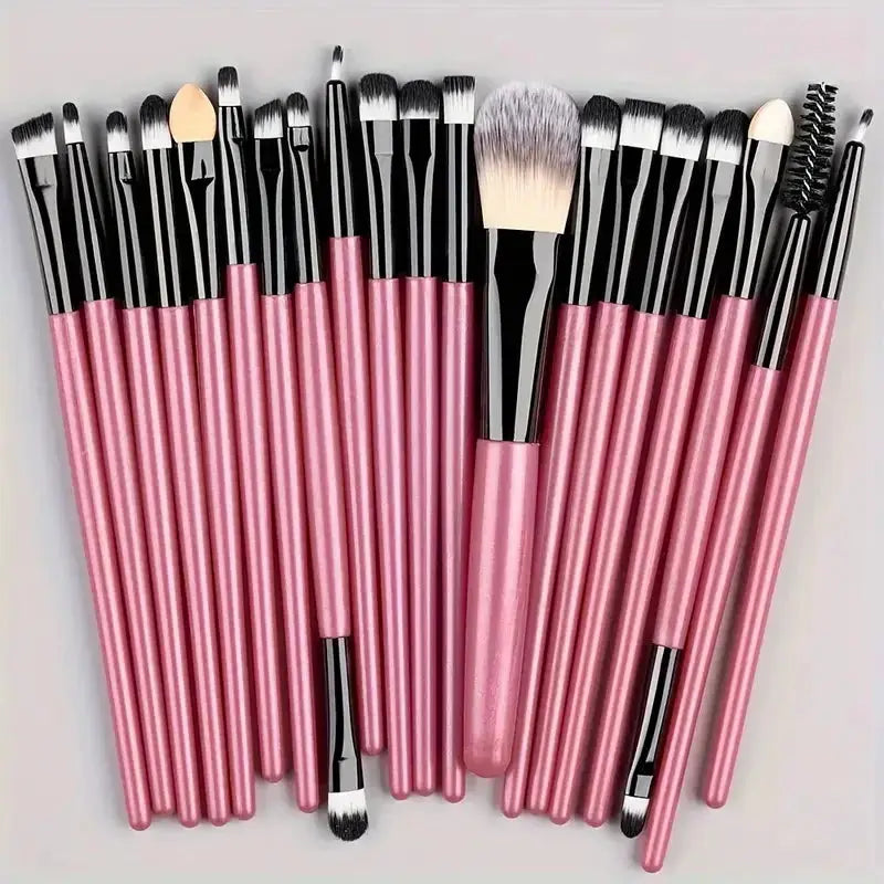 CosmoBeauty 20 Piece Makeup Brush Set Premium Synthetic Hair For Flawless Blending On Cheeks Eyes And Foundation