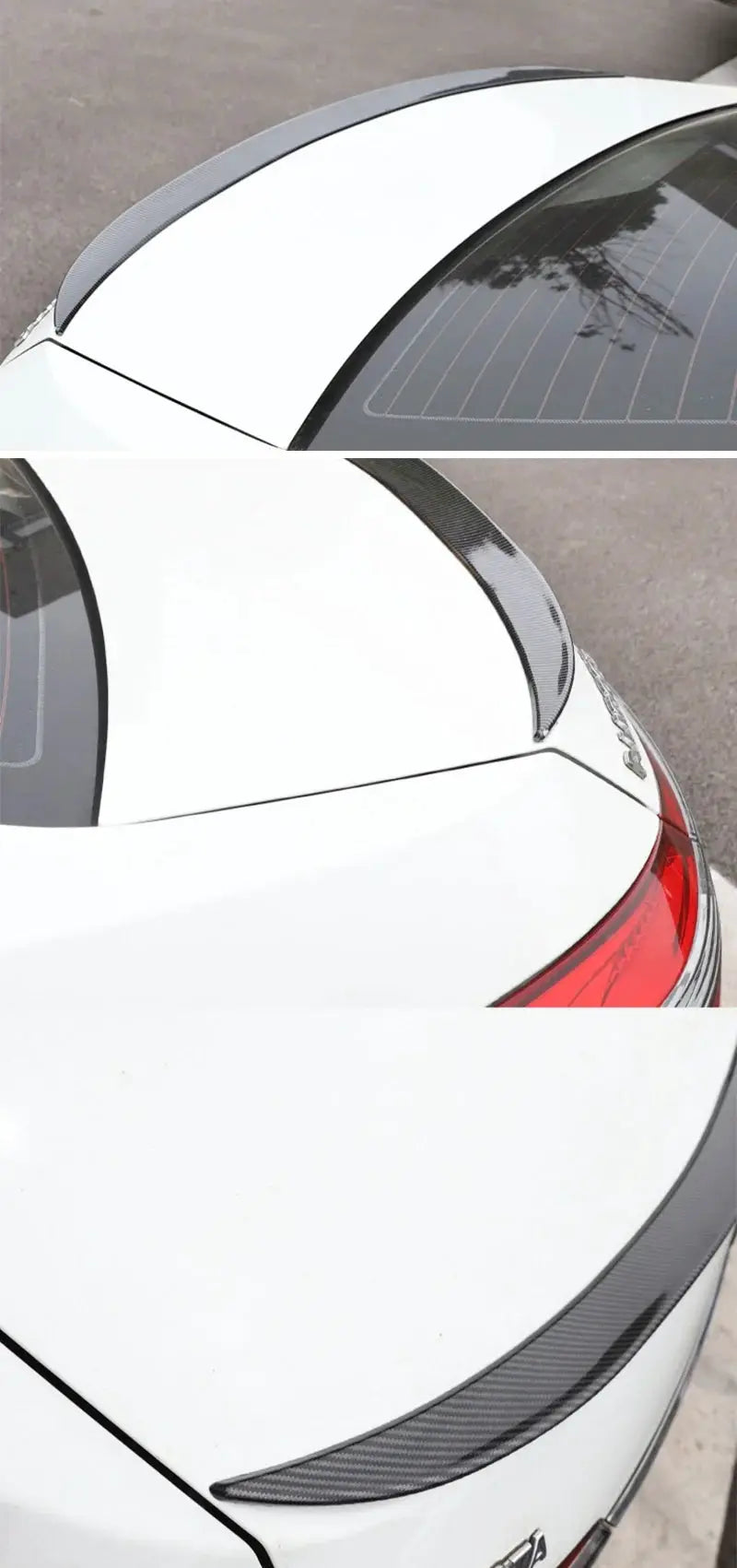 Spoiler lip rear wing in carbon fiber, 121cm universal fit for sedans