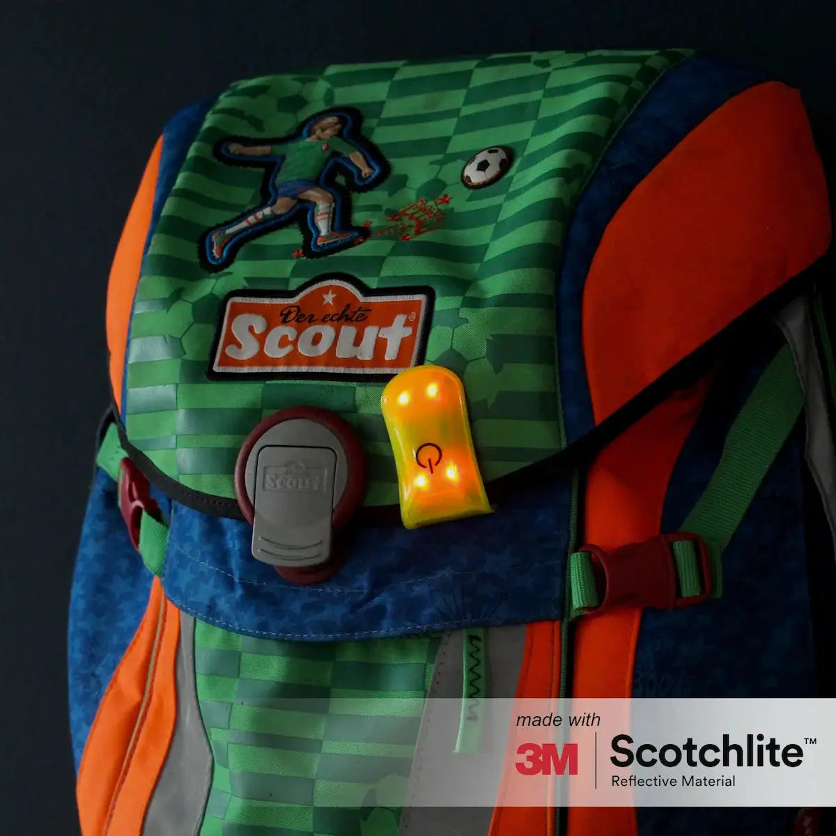 Salzmann Magnetic LED Clip With 3M Scotchlite Reflective Material And Four Ultra Bright LEDs For Enhanced Visibility