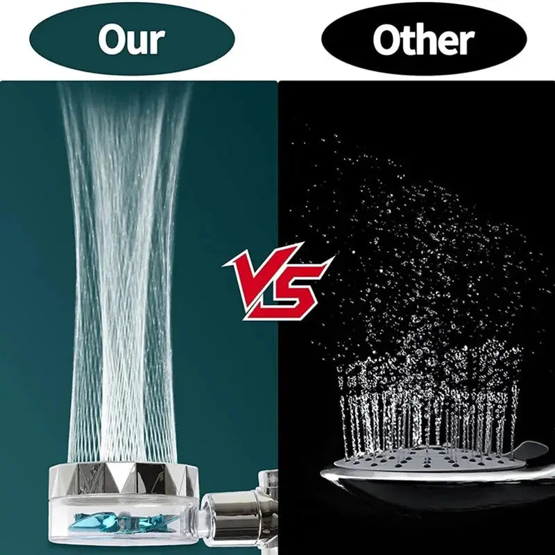 Simples Market 360° Rotation Turbo Fan Shower Head with adjustable spray and high-pressure, water-saving design