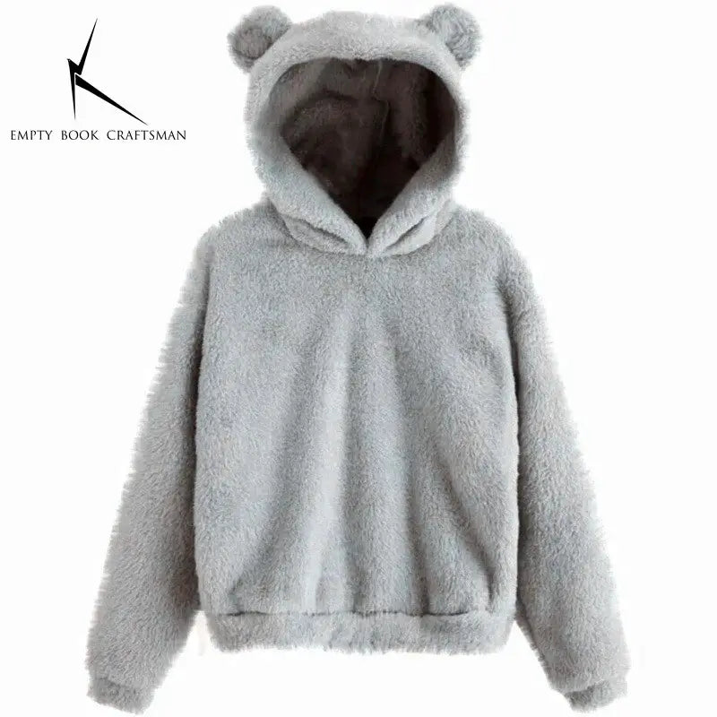 CozyNest Rabbit Ear Hoodie Sweatshirt For Women In Heavyweight Fleece Autumn Winter Warmth And Plush Comfort