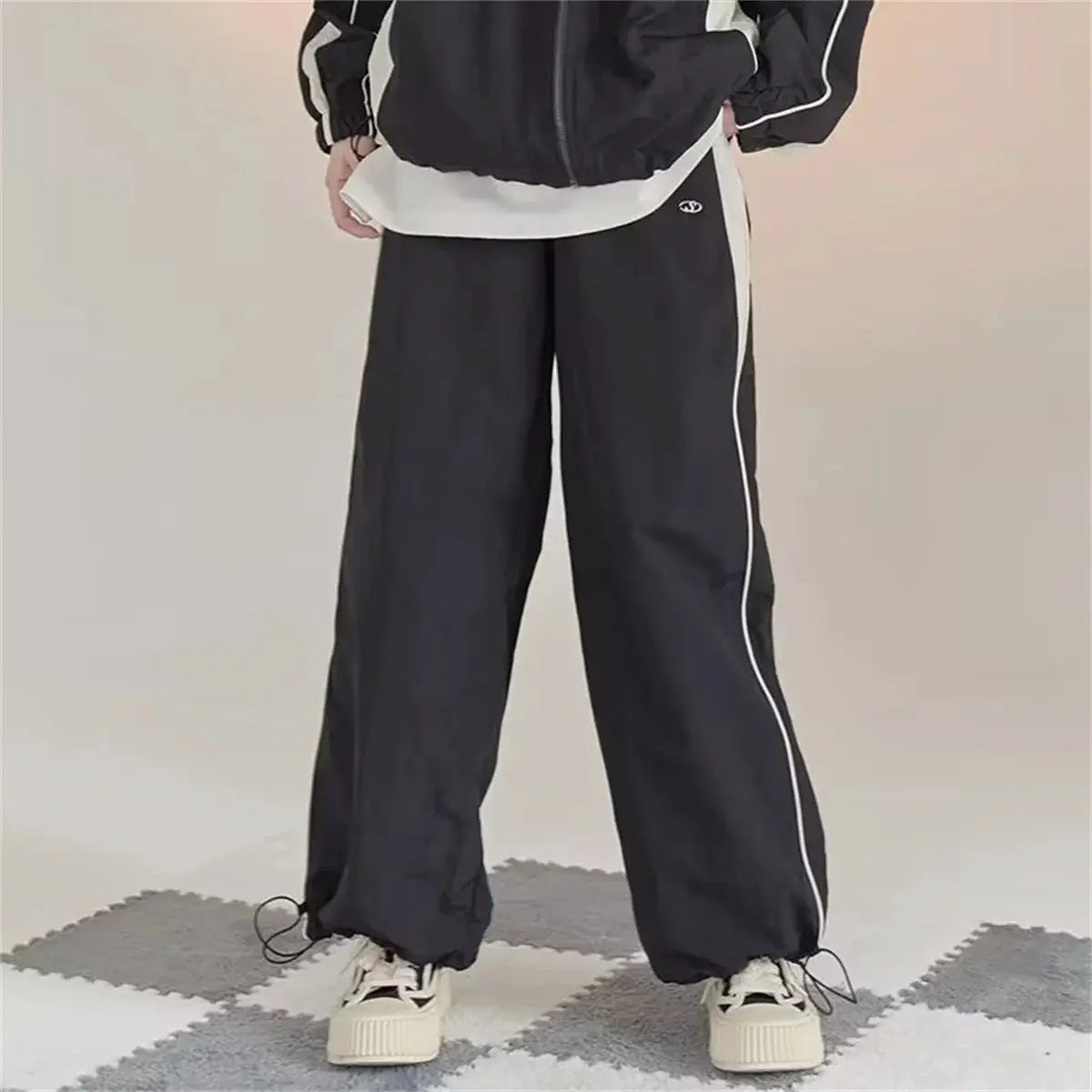 Women Baggy Harajuku Cargo Pants Streetwear Wide Leg Parachute Joggers Hip Hop Techwear Y2K Trousers