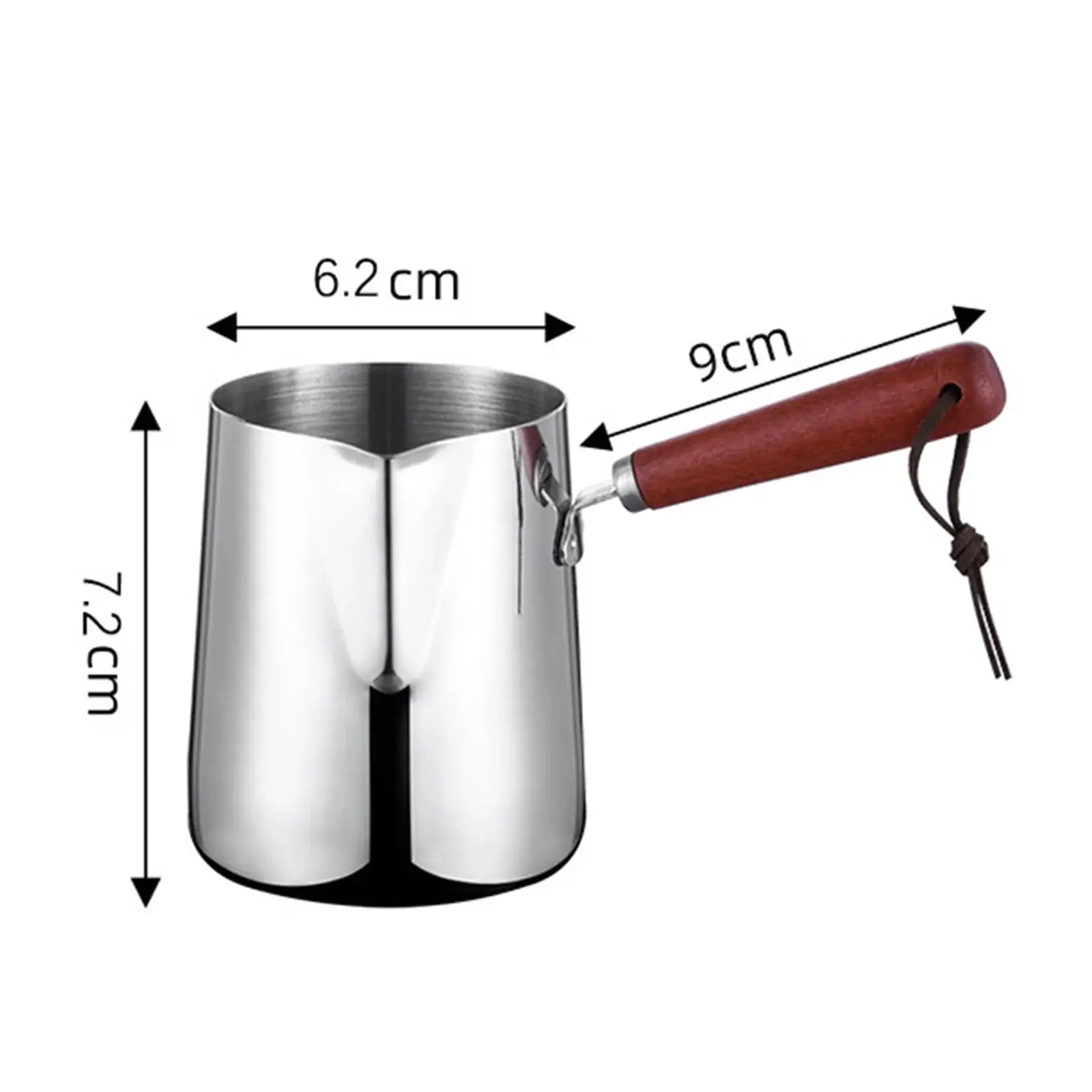 Stainless Steel Turkish Coffee Pot With Long Handle For Easy Pouring And Versatile Heating Milk Warmer