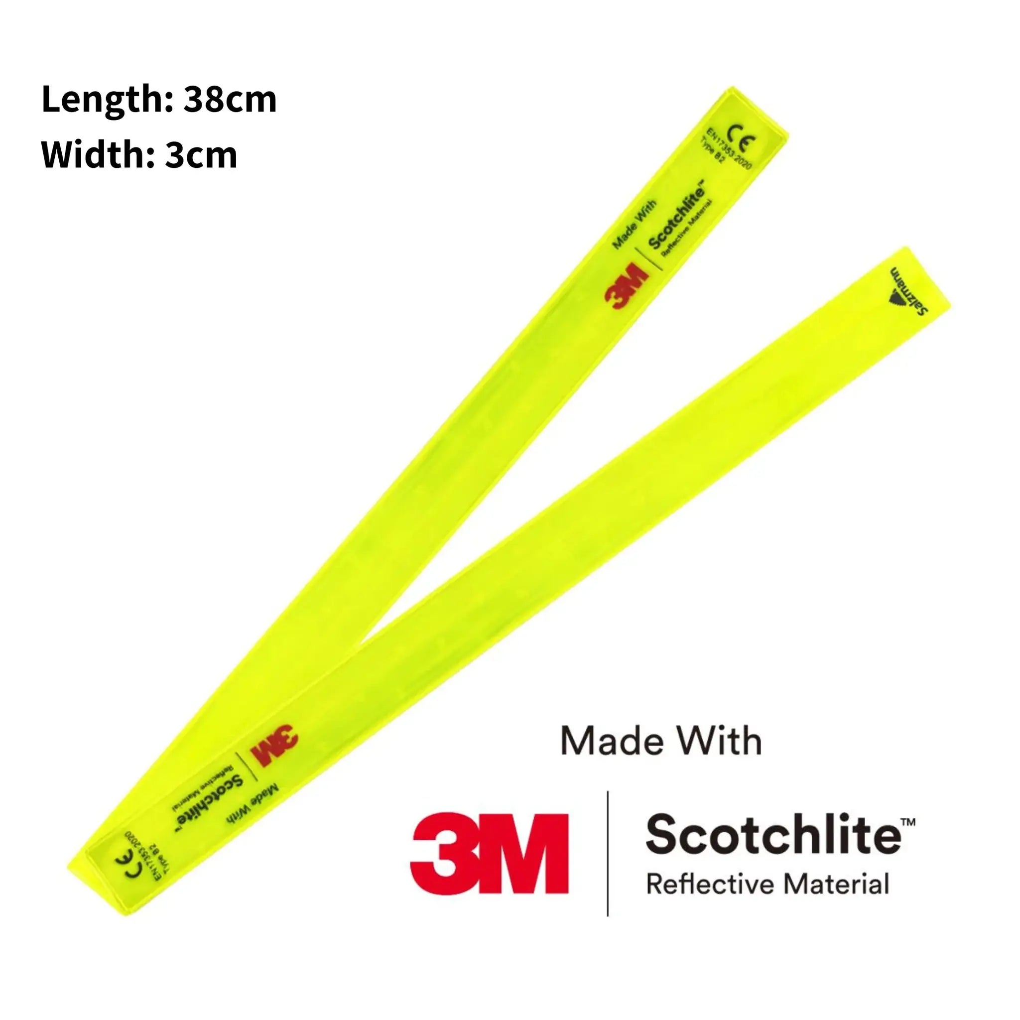 Salzmann High Visibility Reflective Slap Wrap Armband for Night Running Cycling and Walking Made with 3M Scotchlite