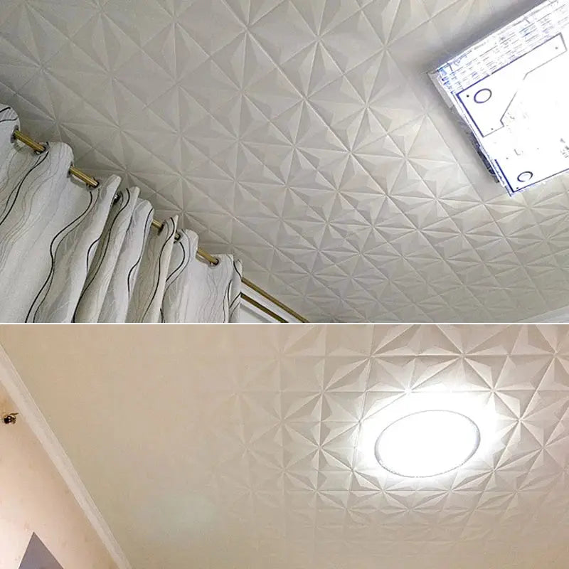 3D foam wall/ceiling decor panel, off-white, 35x35cm