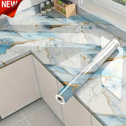 Simples Market 40cm kitchen self-adhesive wallpaper roll with blue marble pattern for countertops