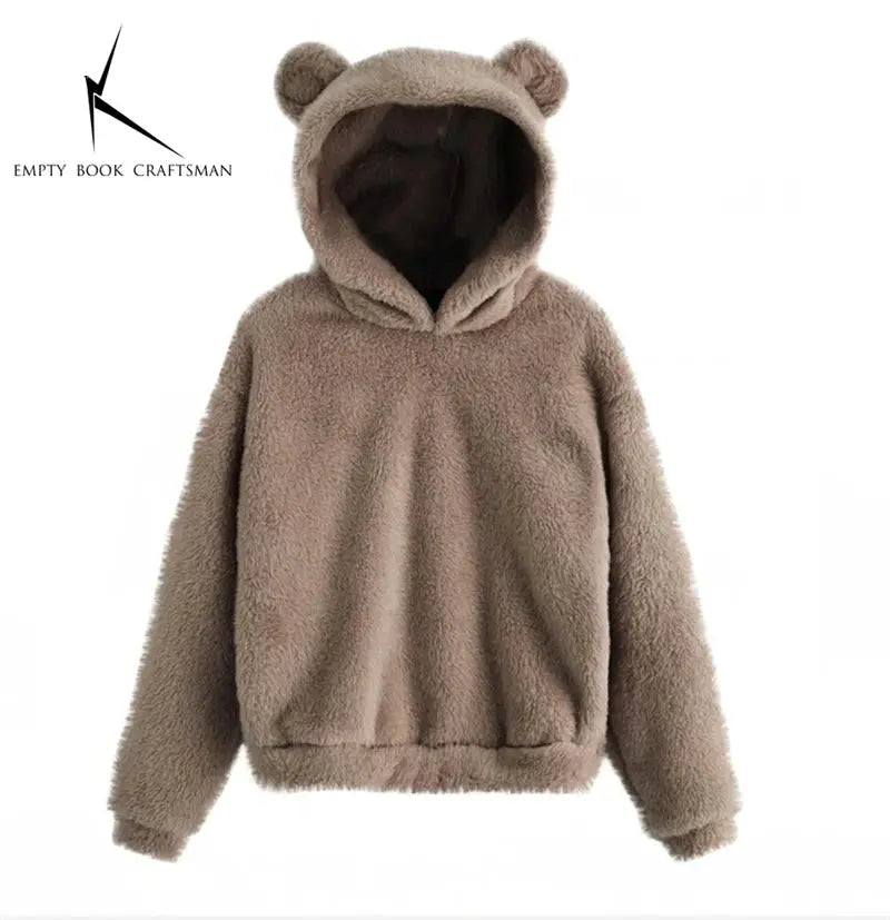CozyNest Rabbit Ear Hoodie Sweatshirt For Women In Heavyweight Fleece Autumn Winter Warmth And Plush Comfort
