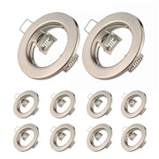 Simples Market 10pcs recessed LED downlight frames, brushed nickel finish, GU10 MR16 ceiling spot lights.
