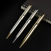 Ballpoint pen set of three with gold-tone and silver finishes, retractable tips and clips