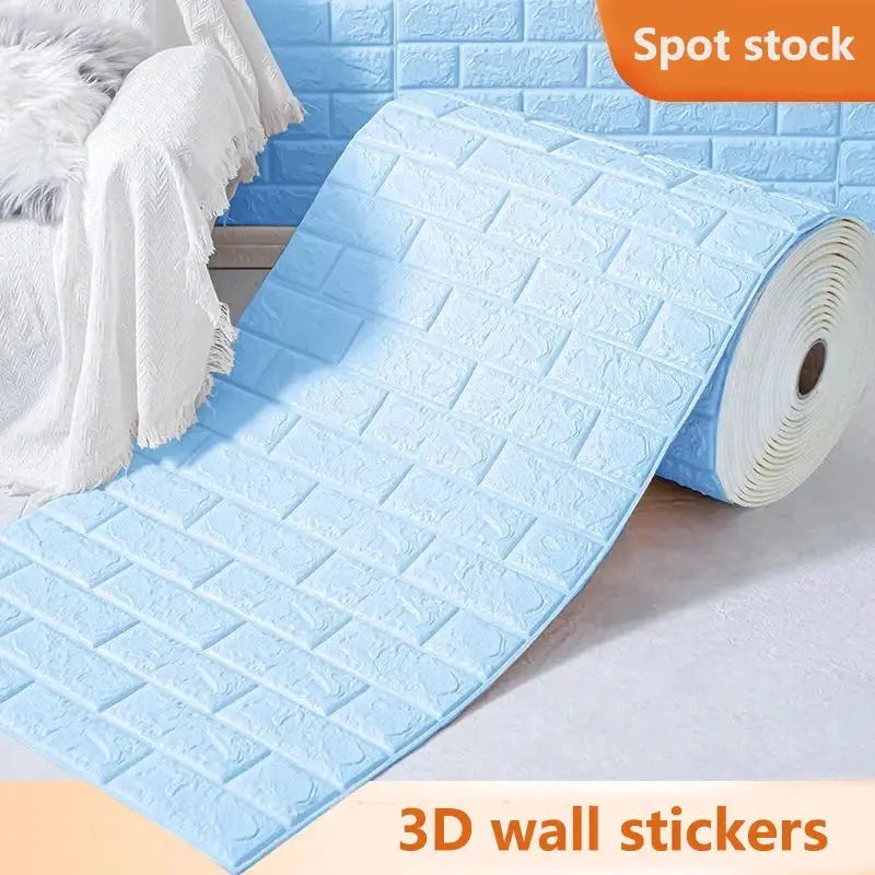 70cm Self Adhesive 3D Brick Pattern Wallpaper Waterproof Wall Sticker For DIY Home Decoration