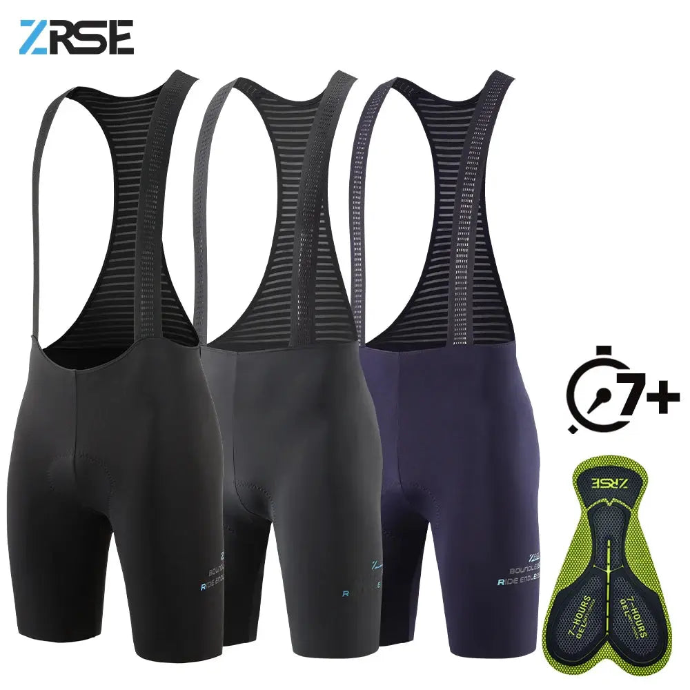 Mens Cycling Bib Shorts Seamless Breathable 7 Hour Padded Ergonomic Insert Pro Team MTB Riding Bib Tights
