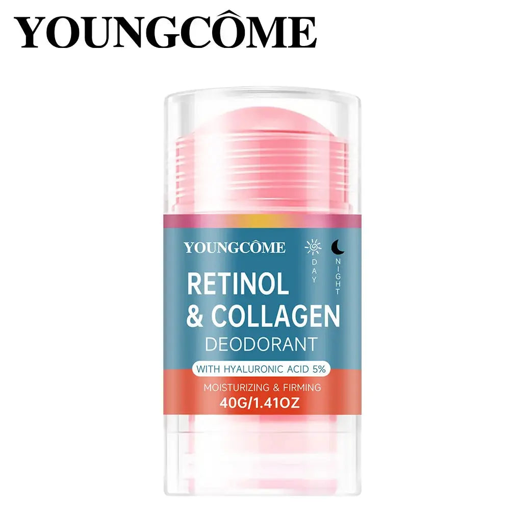 Youngcome Retinol & Collagen Deodorant with pink cap, 40 g, moisturizing and firming