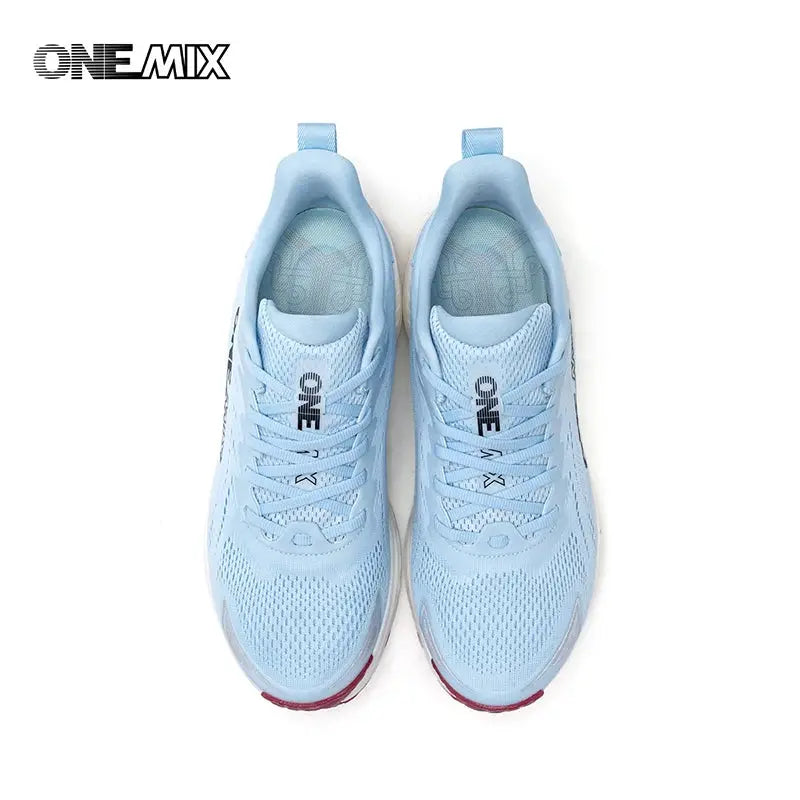ONE MIX blue mesh running shoes for men, pair of lace-up cushioned lightweight gym sneakers