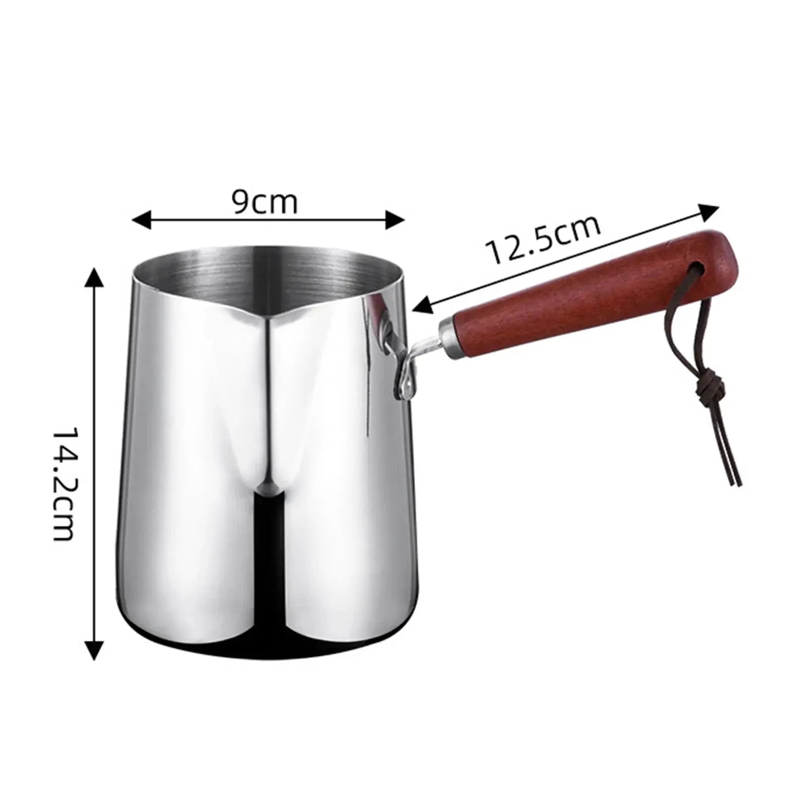 Stainless Steel Turkish Coffee Pot With Long Handle For Easy Pouring And Versatile Heating Milk Warmer