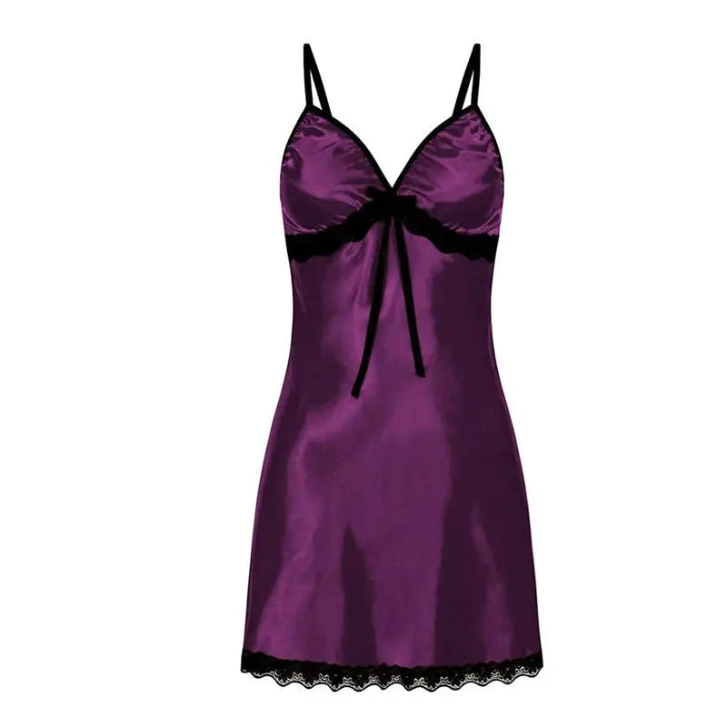 Aurora Lace Suspender Nightgown Plus Size Sleeveless V Neck Pajama Set Available In Multiple Colors