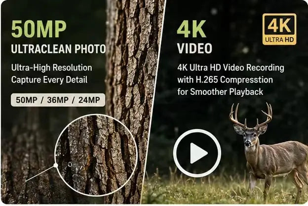 Simples Market Solar Wildlife 50MP 4K Trail Camera with night vision, waterproof for outdoor use