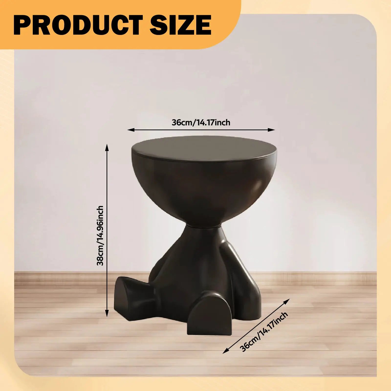 Bear Shaped End Table With Flat Head Figurine Movable Mini Side Table For Living Room Bedroom Balcony Small Apartment