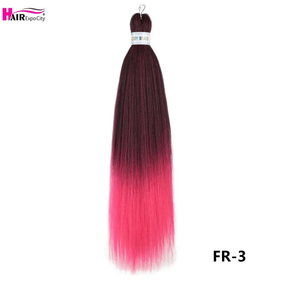 Simples Market Easy Braids 26-inch synthetic jumbo braids hair extensions in purple-pink ombre, pre-stretched