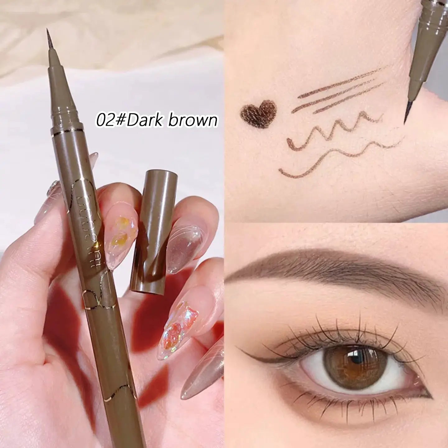 SilkLine 0.05mm Ultra Slim Liquid Eyeliner Waterproof Quick Drying Long Lasting 4 Color Set